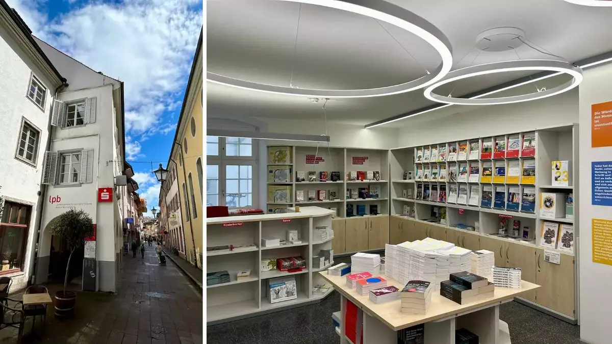 Außenstelle Freiburg mit Shop. Foto: LpB Freiburg Außenstelle Freiburg mit Shop.